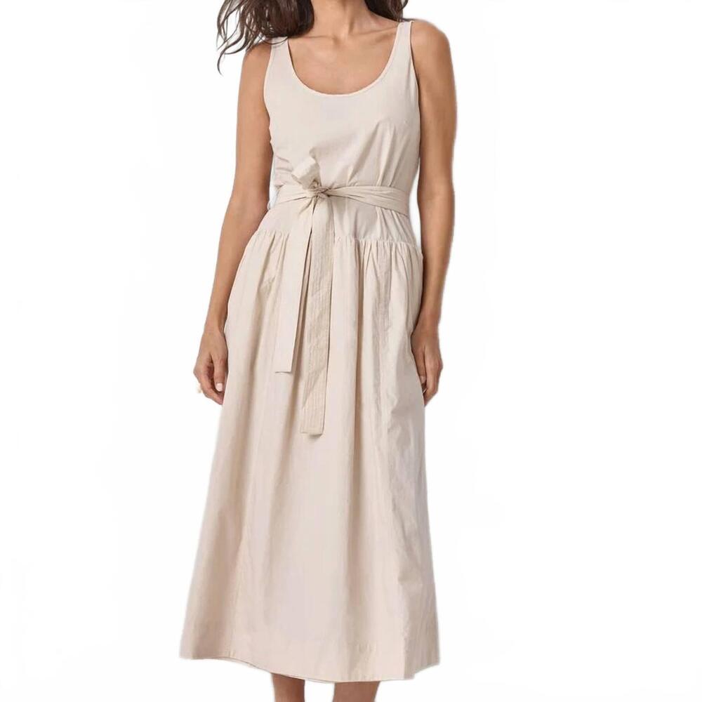 NEW LILLA P poplin maxi yoke dress in bamboo